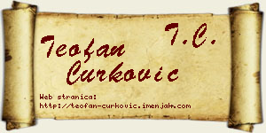 Teofan Ćurković vizit kartica